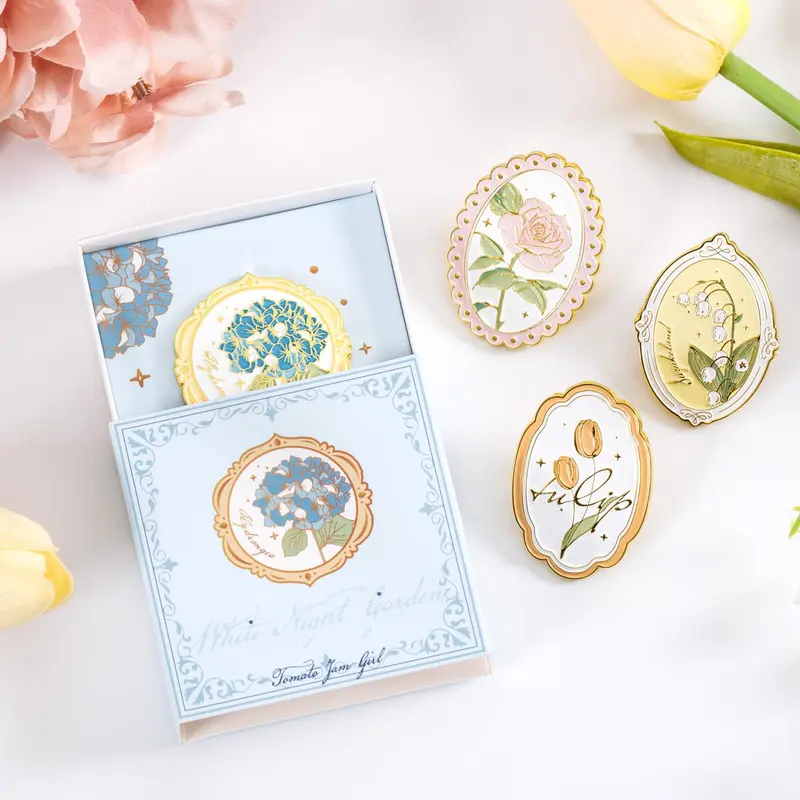 Vintage Metal Storage Clip, 1 Count Exquisite Flower Pattern Fixing Clip, Stationery Storage Clip, Office Stationery & Supplies 4
