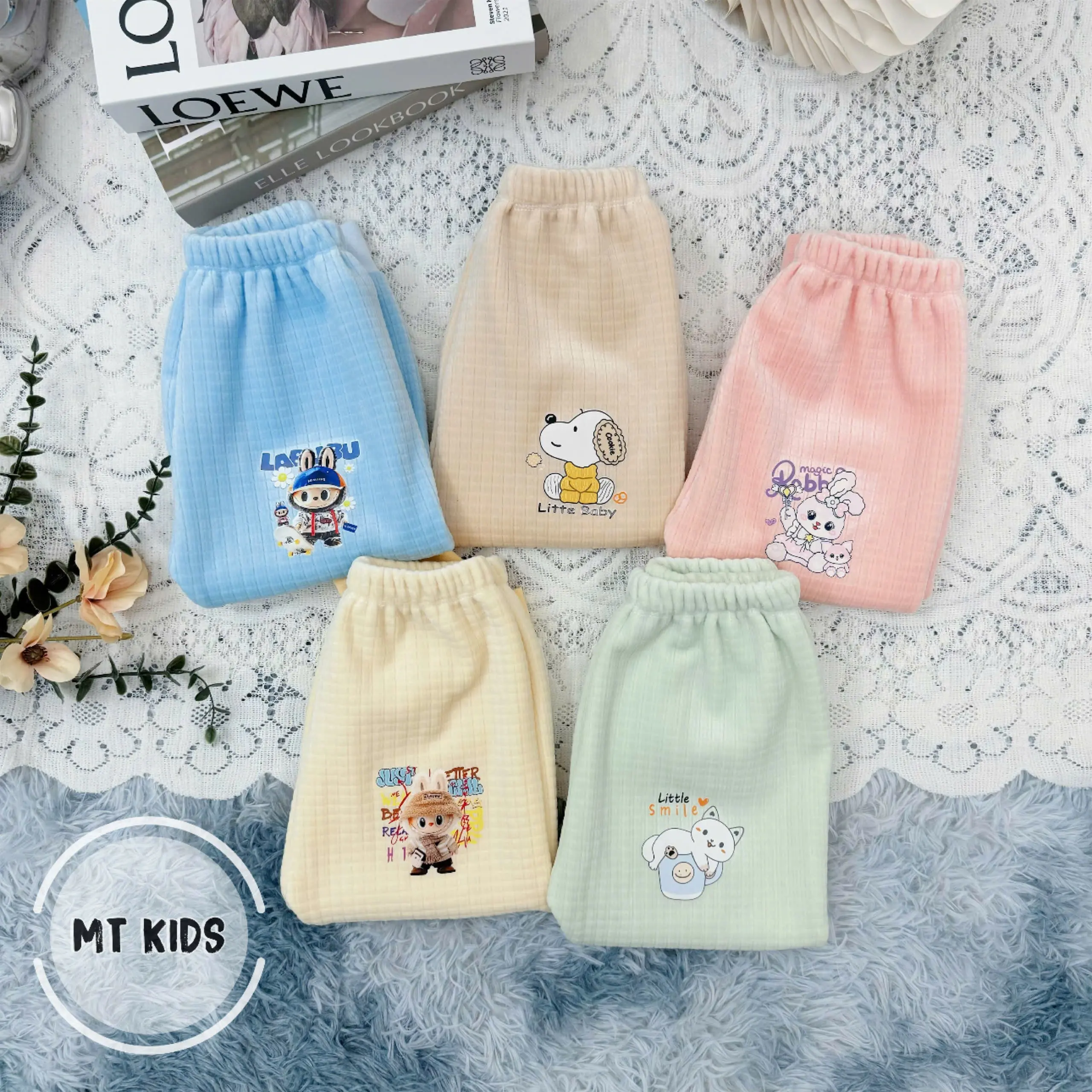 [Tặng Kèm Vòng Dâu]  Quần Nhung Lót Lông Mùa Đông Cho Bé Size Từ 3-18kg (Bé Cao Dưới 1M,05)