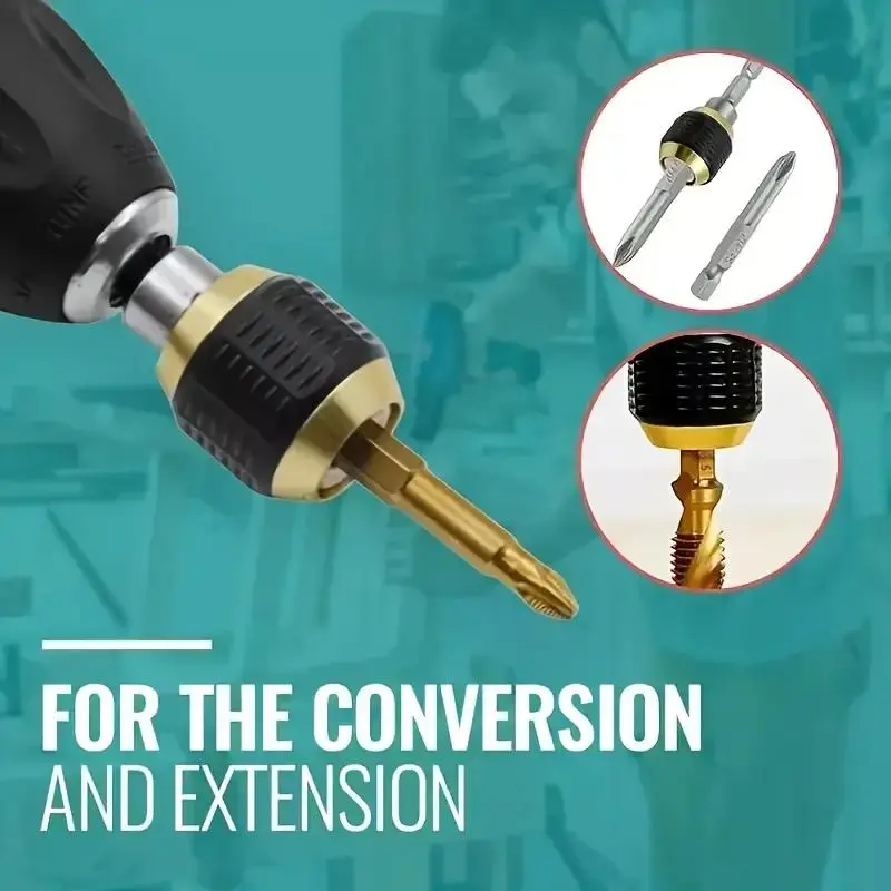 60mm 1/4 Inch Hex Shank Drill Bit Holder, Quick Release Locking Drill Extension Rod, Hex Shank Drill Adapter for Electric Drill, Impact Drill, Air Drill 4