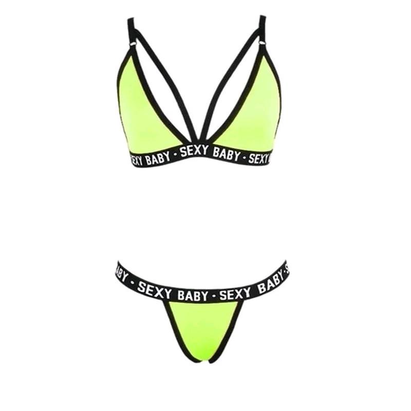 Finetoo  Swimsuit  Set Bra & Celana Dalam Wanita Set Bikini Wanita Pakaian Pc 2