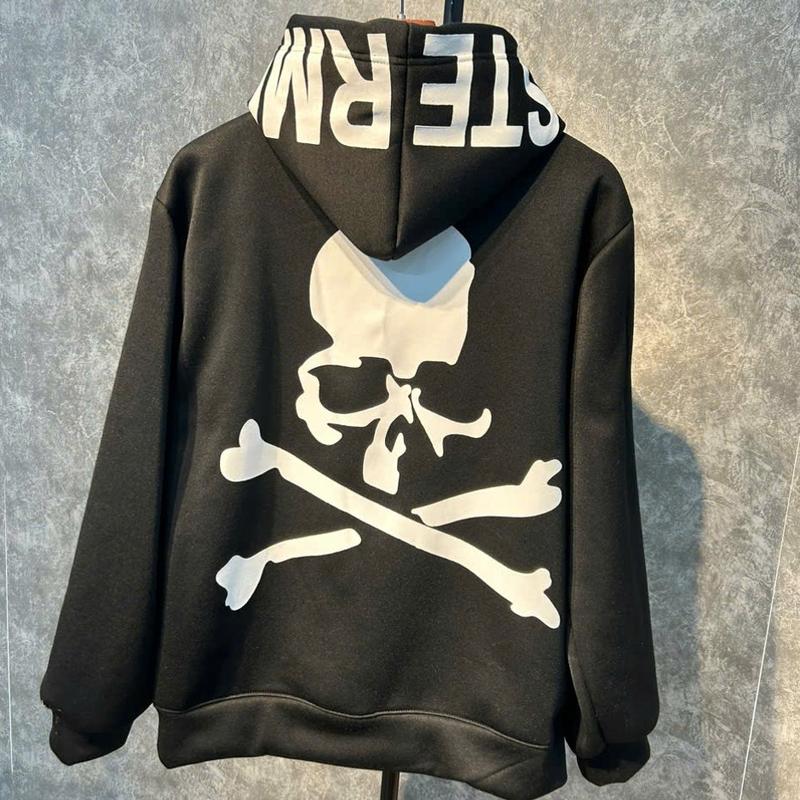 Áo Hoodie Đầu Lâu mũ in chữ 2 lớp, phong cách đường phố, chất liệu nỉ bông cotton tàu dày dặn áo khoác nam áo hoodie dsq áo khoác zip ép hàn áo hoodie philipp plein Menswear Dài Tay