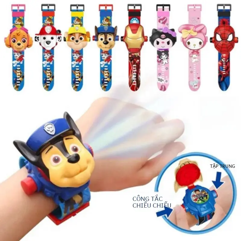 Đồng Hồ Hoạt Hình Chiếu Hình Kỹ Thuật Số, Đồ Chơi Socute Paw Patrol, Đồng Hồ Thể Thao LED Có Thể Bật Lật, Dành Cho Bé Gái Và Bé Trai, [Thanh Toán Khi Nhận Hàng]