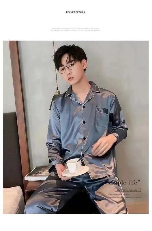 Product Introduction of Đồ Ngủ, Hàng Mới Về, Dành Cho Nam Giới, Mùa Xuân Và Mùa Thu Hè, Quần Dài Dài Tay, Lụa Lạnh Cao Cấp, Lụa Mỏng, Bộ Đồ Mặc Nhà 6