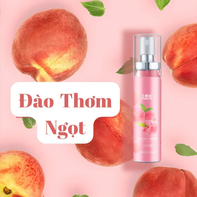 Xịt Thơm Miệng HEYXI 20ml Hương Bạc hà Và Đào Giúp Giảm Hôi Miệng, Lưu Hương Thơm Mát 1