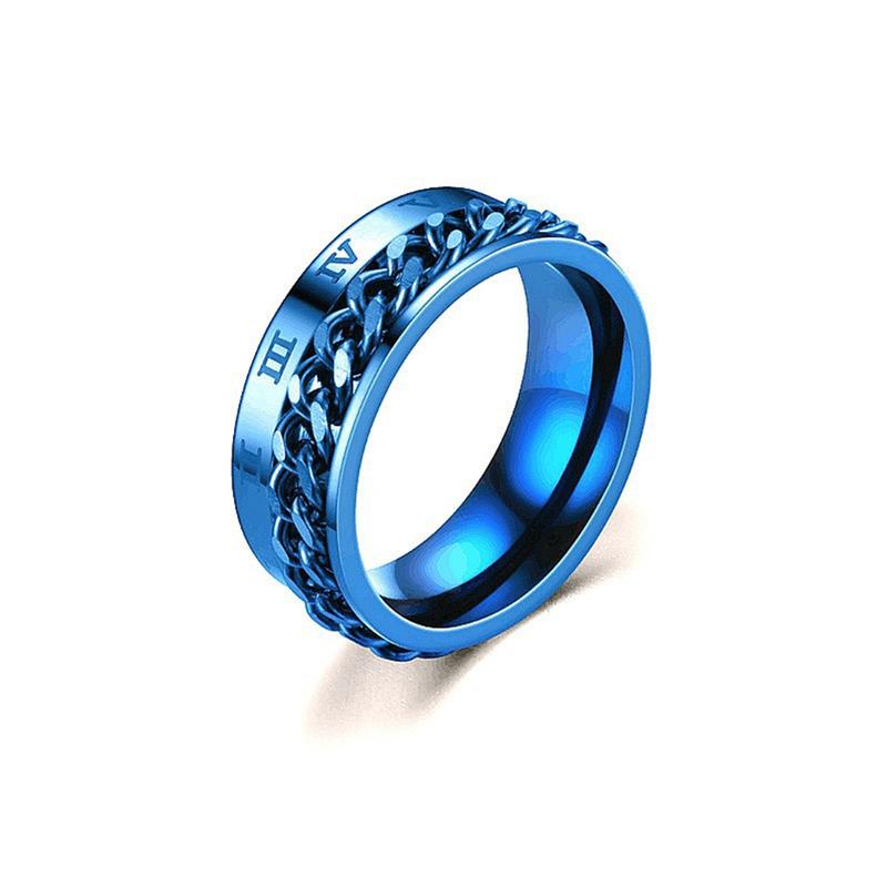 Nhẫn Xoay Bằng Thép Titan Không Gỉ Cho Nam Và Nữ, Nhẫn Thần Tài Lo Lắng, Con Quay Liên Kết Chuỗi Xoay, Nhẫn Ngón Tay, Quà Tặng Punk Rock # 439985 6