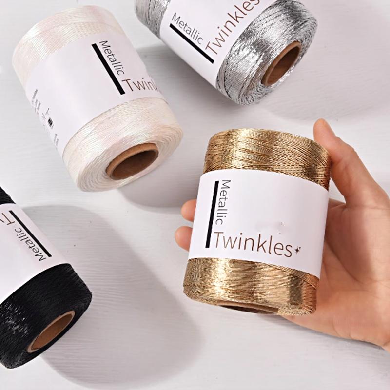 Product Introduction of New Silver Handmade Yarn Popular Same Style Woven Small Silver Bag Woven Flash Core Wire Crochet Needle 200g 1 Ball Yarn 41