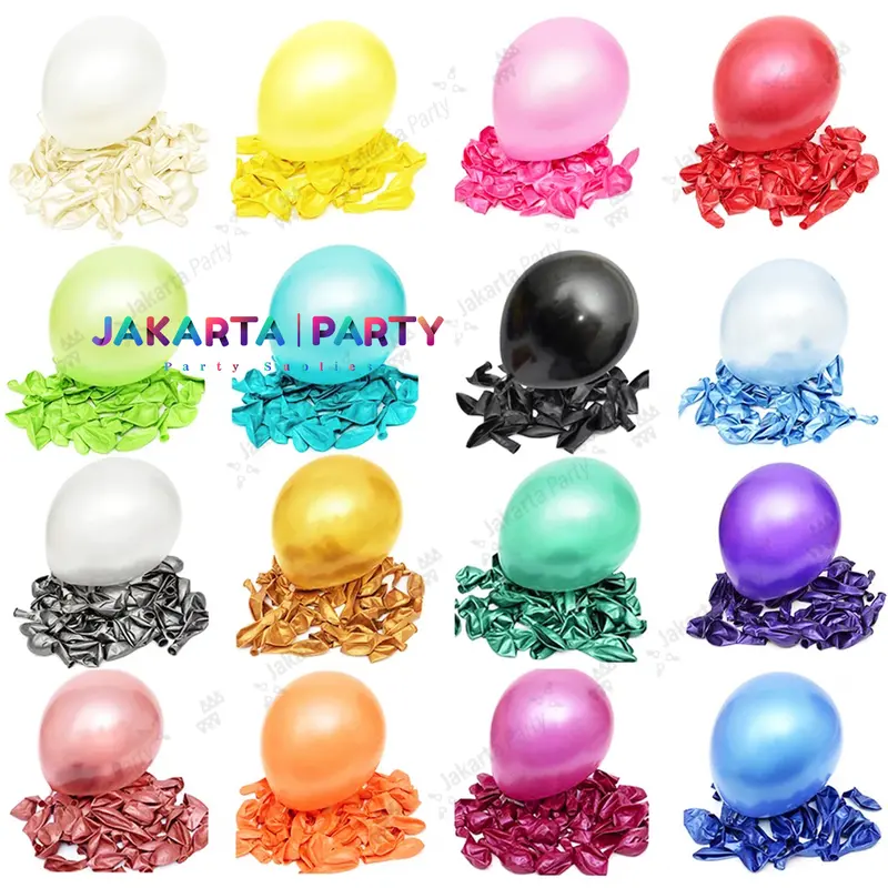 Balon Latex Metalik 1 Pack Isi 25 Pcs / Balon Metalik Per Pack / Balon Metalik 1 Pack Isi 25 Pcs 6