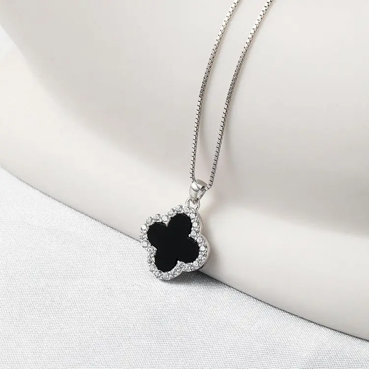 Mặt Dây Chuyền Cỏ Bốn Lá, Bạc 925, Xương Đòn, Thiết Kế Đơn Giản Và Duyên Dáng, Giá Cả Phải Chăng, Sang Trọng, Thích Hợp Cho Phụ Nữ, Phong Cách Thu Nhập, Vòng Cổ Cao Cấp, Thiết Kế May Mắn, Bạc Sterling 925