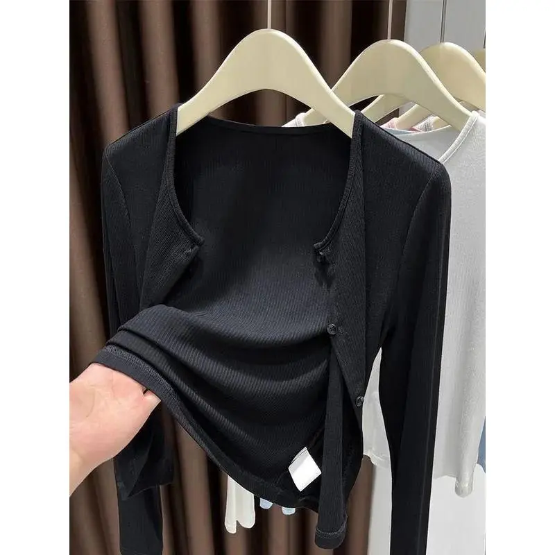 Áo Khoác Mỏng Cardigan Sợi Màu Xám, Khăn Choàng Áo Cánh Chống Nắng, Dành Cho Nữ, Có Thể Mặc Ngoài Trời, Hàng Mới Về 2024, Thích Hợp Mặc Mùa Hè, Có Thể Mặc Làm Áo Điều Hòa Văn Phòng 5