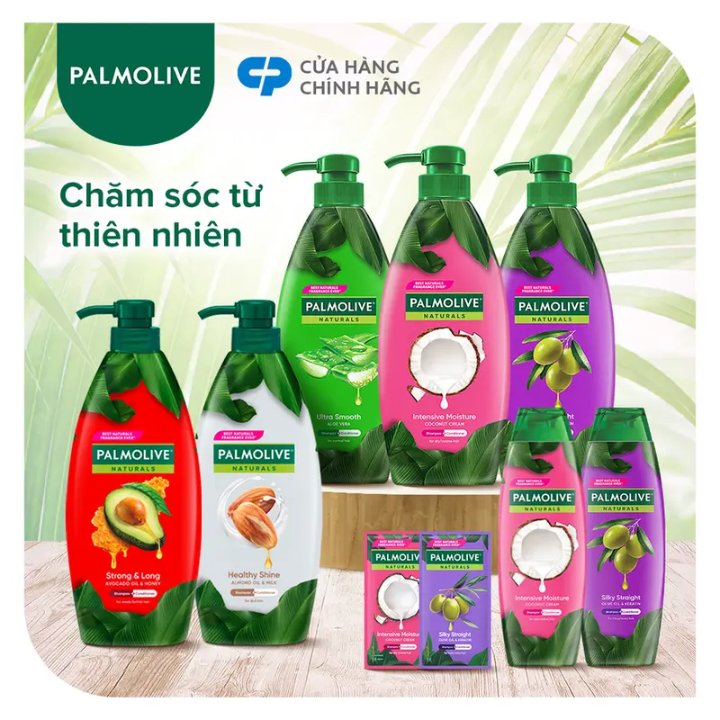 Dầu Gội Kèm Xả Palmolive Dài Mượt Chắc Khỏe 600ml 3