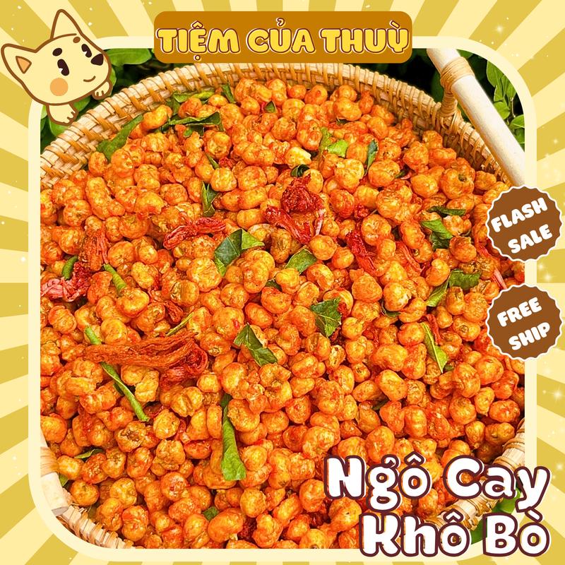 500G Ngô Cay Khô Bò Lá Chanh Snack Bắp Sấy Khô Bò Ngô Sấy Giòn đồ ăn vặt Tiệm ăn vặt Thuỳ Bùi