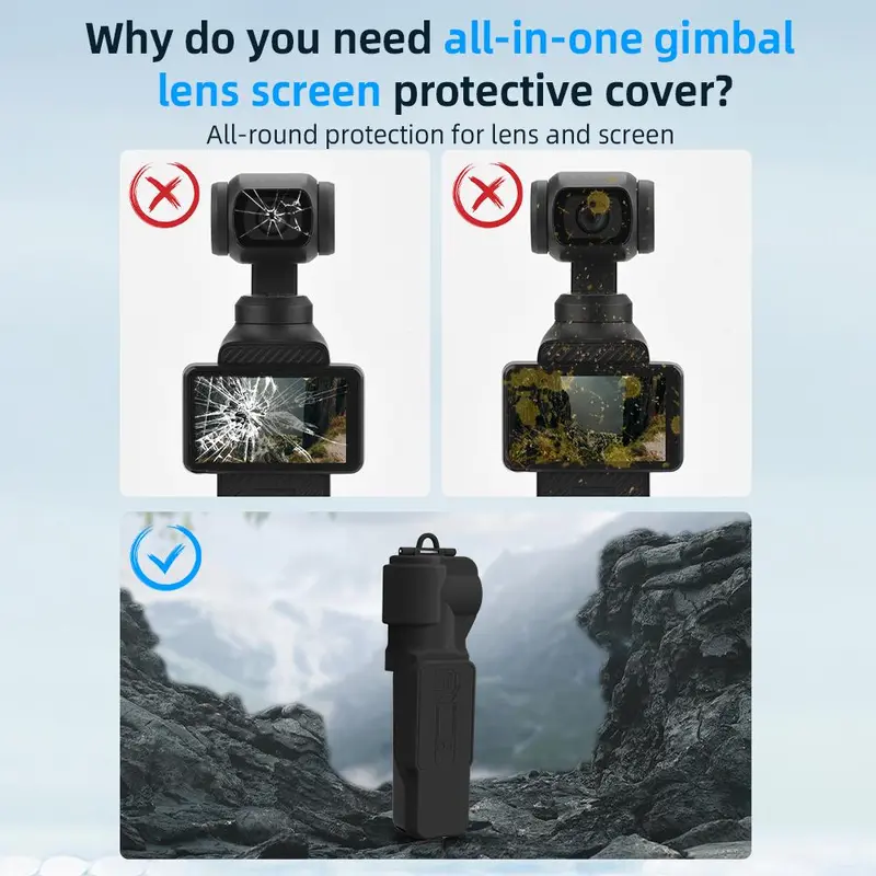 BRDRC Protective Case for DJI Pocket 3, 1 Count Anti-drop Shell, Screen Anti-scratch Flip Case, Handheld Gimbal Accessories, Camera 5