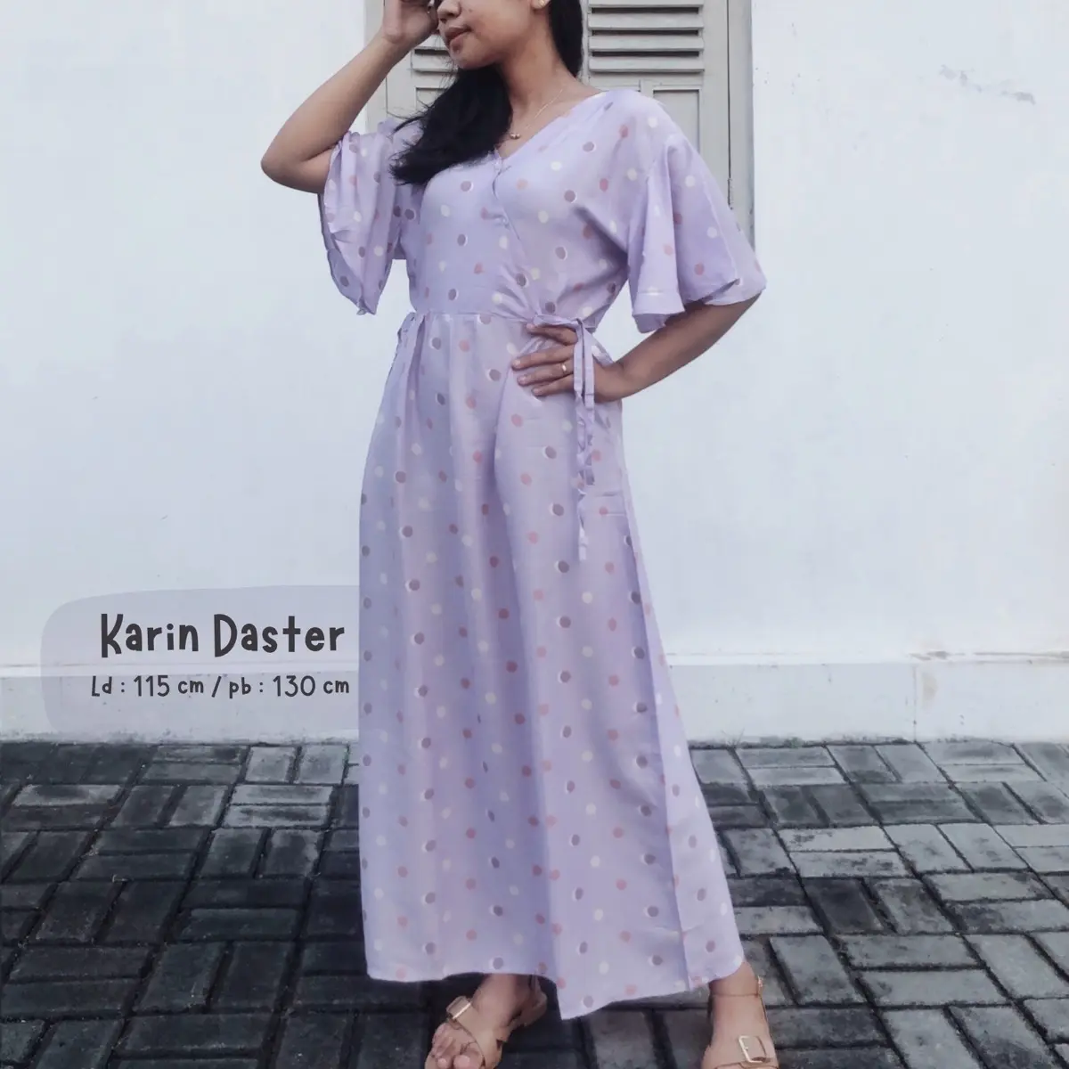 Karin  Dress Gamis Daster Ruffle Rayon Caren Daster fit up To XL Karin Dress Kimono