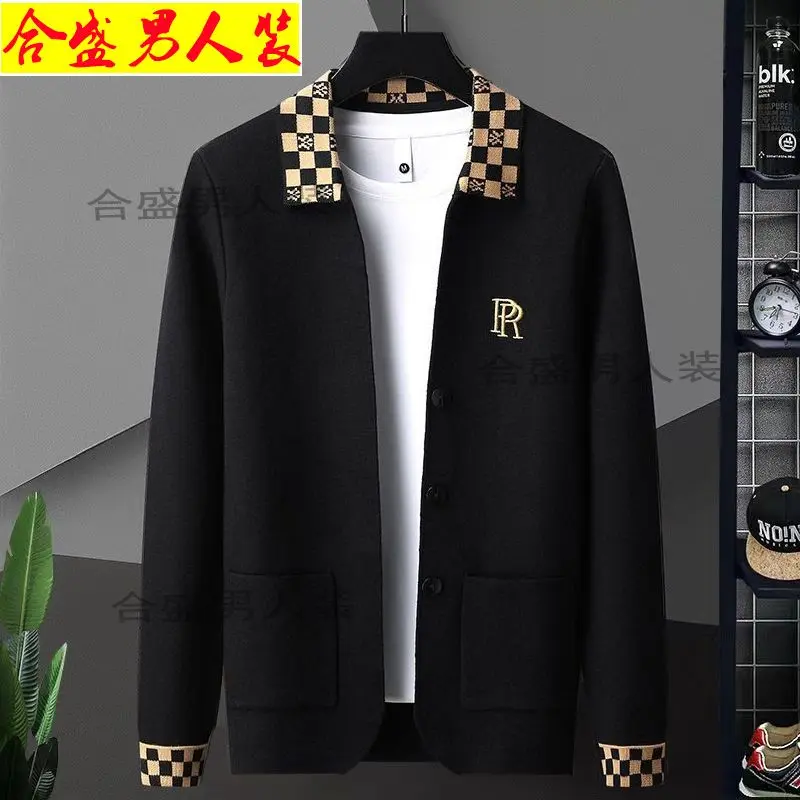 Áo Cardigan Dệt Kim, Dành Cho Nam Giới, Ve Áo Dài Tay Áo, Phong Cách Đẹp Trai, Hàng Mới Về Mùa Thu Và Mùa Đông, Áo Khoác Len Dáng Ôm, Thích Hợp Cho Giới Trẻ, 1 / 2 Mảnh