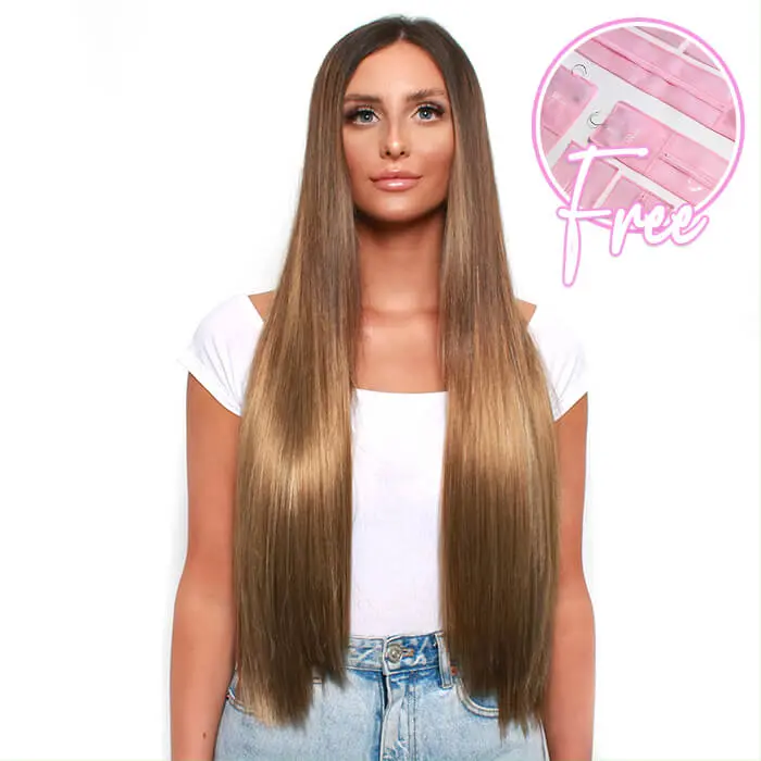 Routes Hair Extensions 28″ Straight Mega Mane Fibre Clip Ins