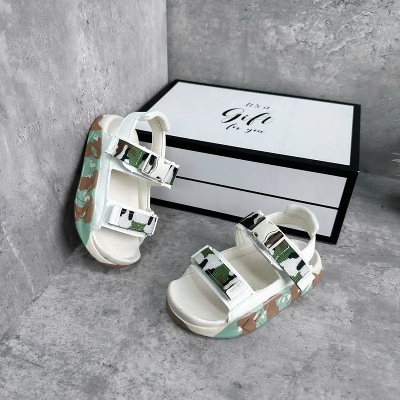 [FORM TO] Sandal Trẻ Em - Sandal Rằn Ri Quai Dán Chất Liệu Cao Su Mềm Êm Size cho bé từ 3 đến 12 tuổi Mã S57 5