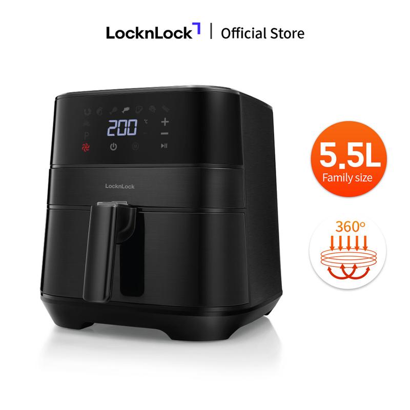 Nồi chiên không dầu LocknLock Deluxe Air Fryer 5.5L - màu đen EJF284BLK