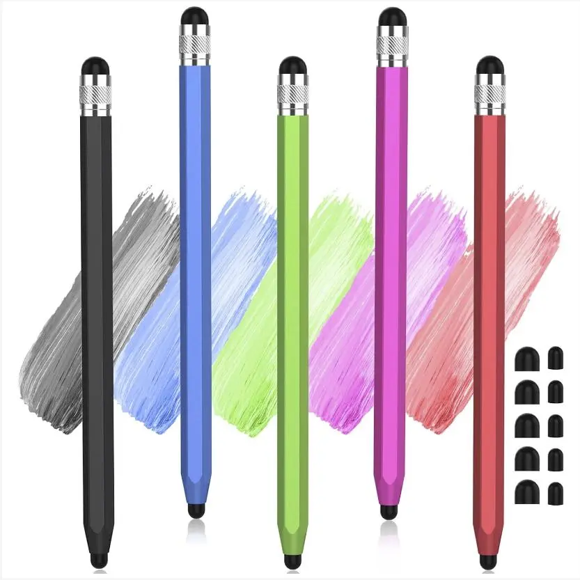 Stylus Pen, 1 Count Rubber Tip Stylus with Metal Hexagonal Barrel, for iPhone iPad Chromebook and Android Tablets, for Universal Touchscreen Devices