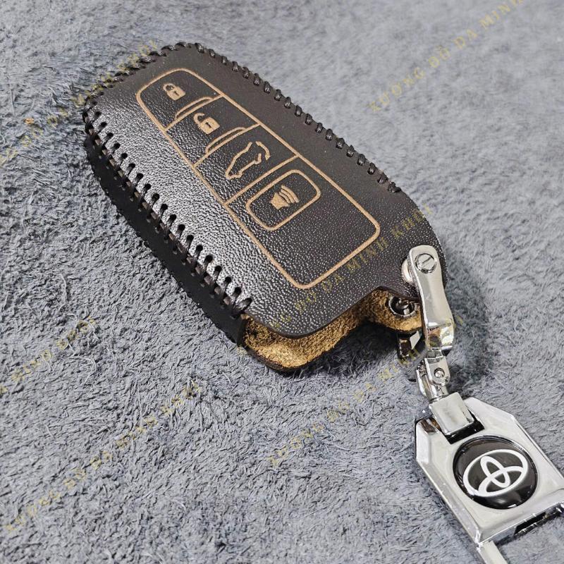 Bao da bọc ốp chìa khoá xe ô tô Toyota Corolla Cross, Altis, Camry 2021 - 2024 móc khoá