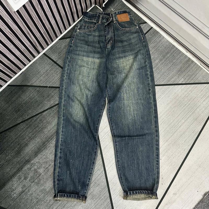  TIENSTYLE - Quần Jean Baggy Nữ Lưng Thun Mạc Da 95Cm Có Túi Denim  Baggy Jean Nữ Bigsize Vải Jean QC Cotton Không Giãn Dày Dặn Chất Vải Mềm Mịn Chiều Dài 92-97CM 