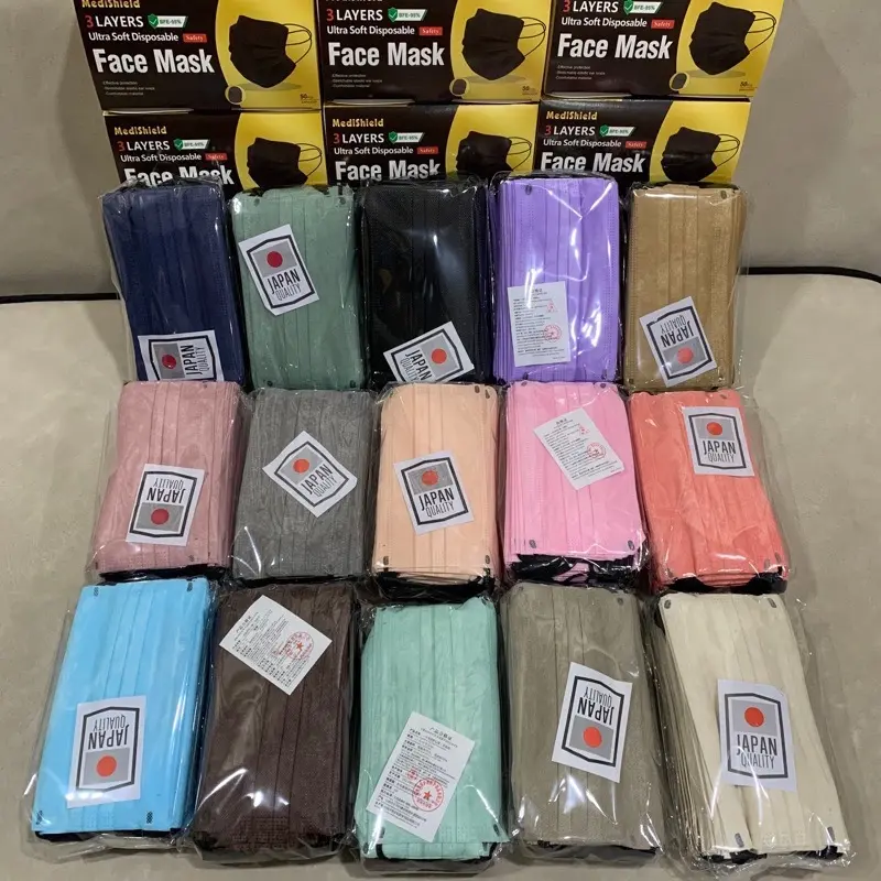 พร้อมส่ง Pastel Face Mask สีพาสเทล หน้ากากอนามัย หนา 3 ชั้น (1กล่องมี50ชิ้น)