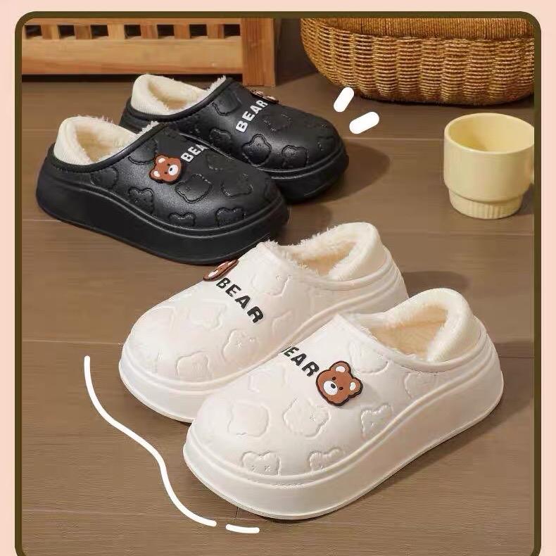 Dép bông đi trong nhà chống trơn trượt lót lông chống thấm nước - sục bông nữ DéP Slipper Có Quai Women