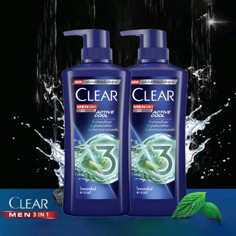Clear เคลียร์ เมน 3in1 แชมพู บอดี้วอช แอ็คทีฟคูล สำหรับผู้ชาย เพื่อเส้นผม หนังศีรษะ และผิวกาย 390 มล