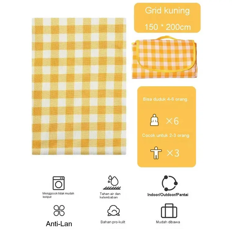 MAYY 3m*2m Tikar Piknik Murah Camping TeBal Waterproof Alas Kemah Outdoor Pantai / Tiker Tamasys Lebar Picnic Mat 7