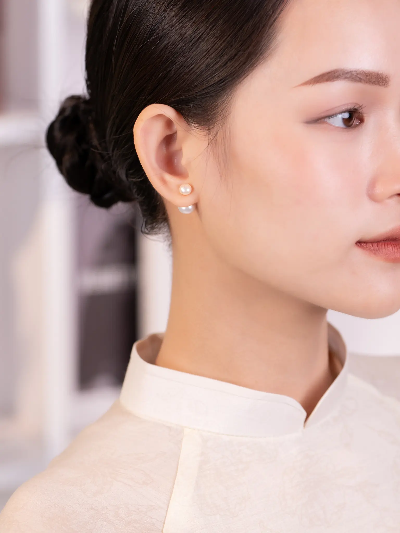 Khuyên Tai Nữ Hạt Trai Lucie, Bông Tai Thanh Lịch NACY E10524