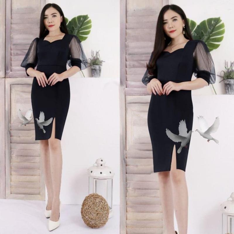 DRESS MICHA BAHAN SCUBA STRECHT FOTO REALPICT Casual Fit dress  mamari 4