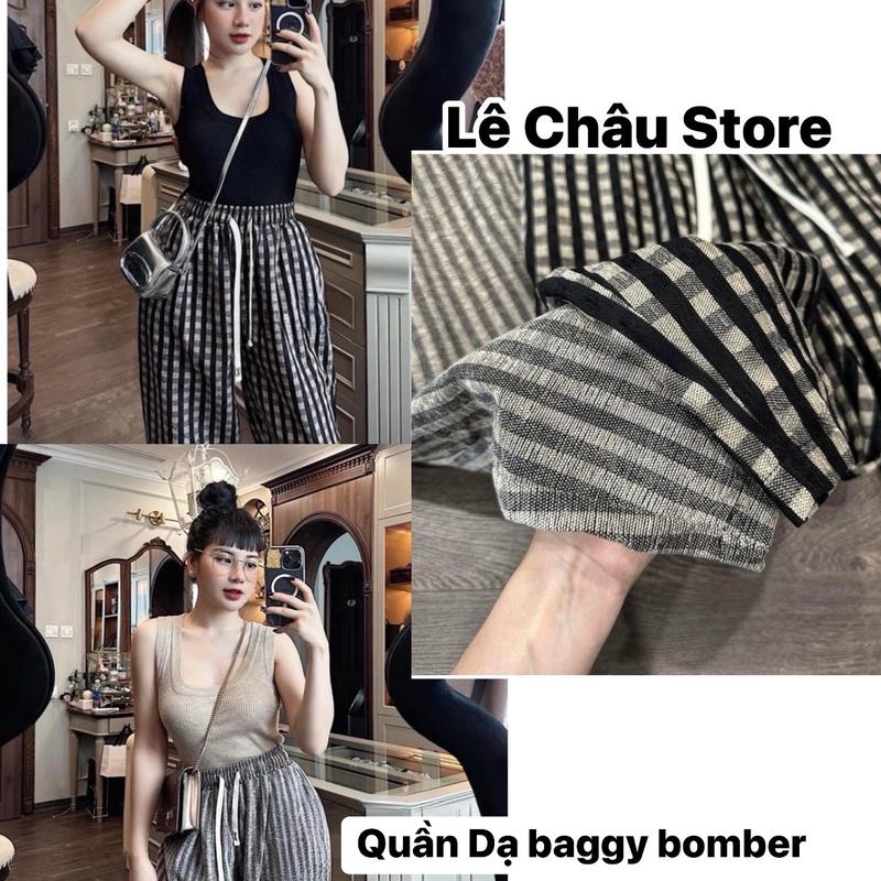 Quần Baggy Combo 2 Quần,Lẻ 1q Quần kẻ caro,kẻ sọc Dạ Nhung Mềm Cạp Cao Tôn dáng ảnh thật