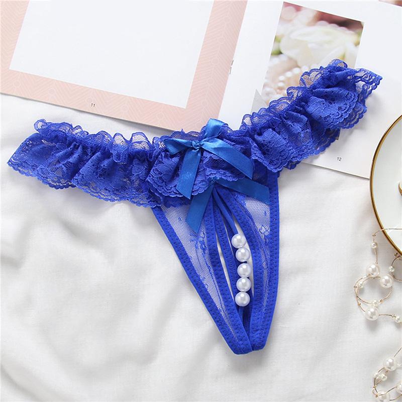 Quần Lót Dây G-String Phong Cách Hàn Quốc - Thiết Kế Đáy Mở Ren Cao Cấp Đính Ngọc Trai (Size M/L/XL, 6 Màu) 7