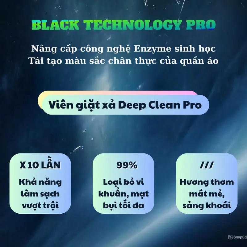 Viên Giặt Xả Quần Áo Thành Chung Deep Clean Sạch Vượt Trội (4 Viên/túi) 7 EnZyme Sinh Học 5
