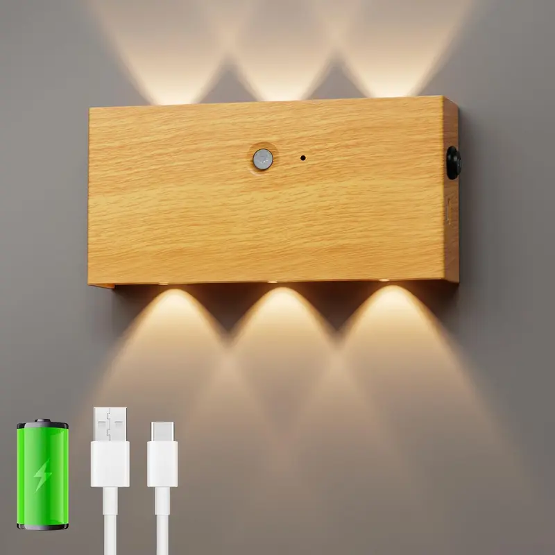 LED Magnetic Wall Lamp, USB Rechargeable Reading Wall Lamp, Adjustable Light Wall Lamp for Home Living Room Bedroom 0