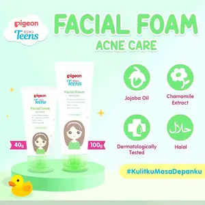 PIGEON TEENS FACIAL FOAM ACNE CARE 100ML & 40ML| Kulit Berjerawat | Sabun Cuci Muka Remaja | Pembersih Muka Remaja