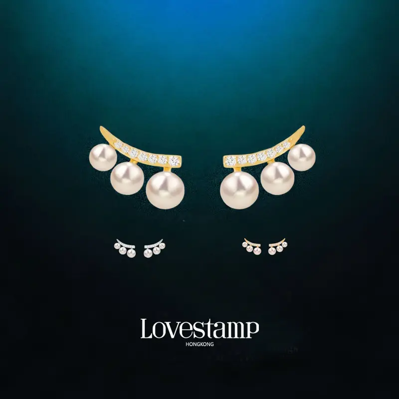 [New Products] S925 Silver Pearl Simplicity Stud Earrings Light Luxury High-End Earrings ZZ0039