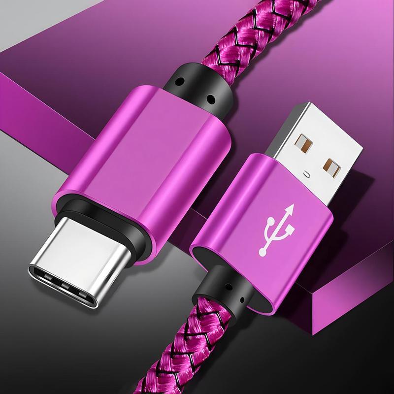 60W USB-A to USB-C Fast Charger Cable, Type-C Nylon Braided Data Cable, Fast Charging Data Cable for Samsung Galaxy S24 S23 S22 S10, Pixel, Sony, One Plus, Electronic 0