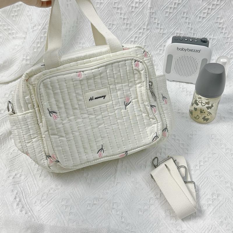 Bản cải tiến mới Túi Bỉm Sữa mẹ và bé đa năng xách tay treo xe đẩy Hàn Quốc lót chống thấm đeo chéo