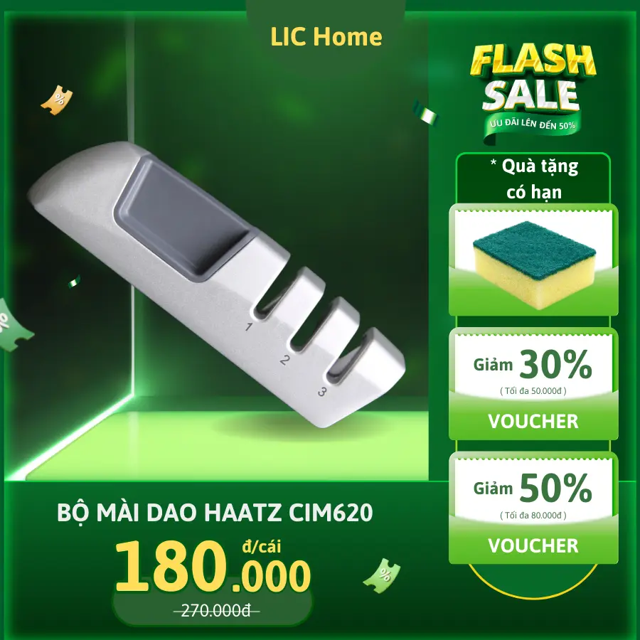 Bộ Mài Dao Haatz CIM620 3 Bước Chuyên Dụng, Dụng Cụ Mài Dao Kéo Đa Năng Mài Dao Nhanh Bén Siêu Tiện Lợi