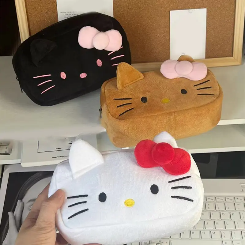 Hộp Đựng Bút Chì Nhồi Bông Hello Kitty Mèo, Thiết Kế Dễ Thương Sanrio, Cinnamoroll, Túi Đựng Mỹ Phẩm Trang Điểm, Dành Cho Bé Gái, Người Sắp Xếp, Văn Phòng Phẩm, Túi Đựng Đồ Du Lịch 2