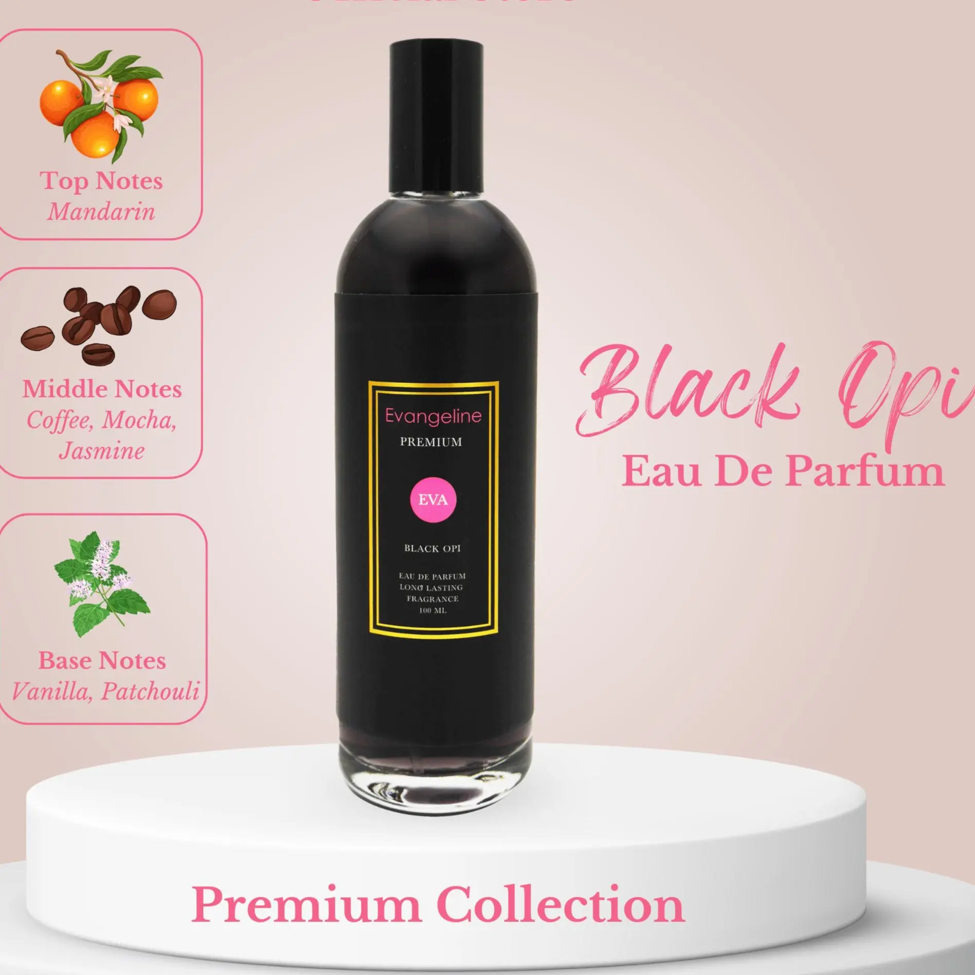 Parfum Evangeline Premium 100ml Eau De Parfum Black Opi Perfume Wangi Pewangi