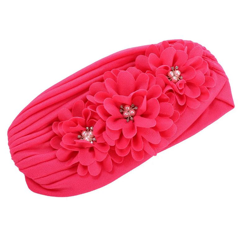 Product Introduction of Fashion Women Diamonds Flower Turban Cap Soild Color Muslim Headscarf Bonnet Inner Hijabs Arab Head Wraps Hat 20