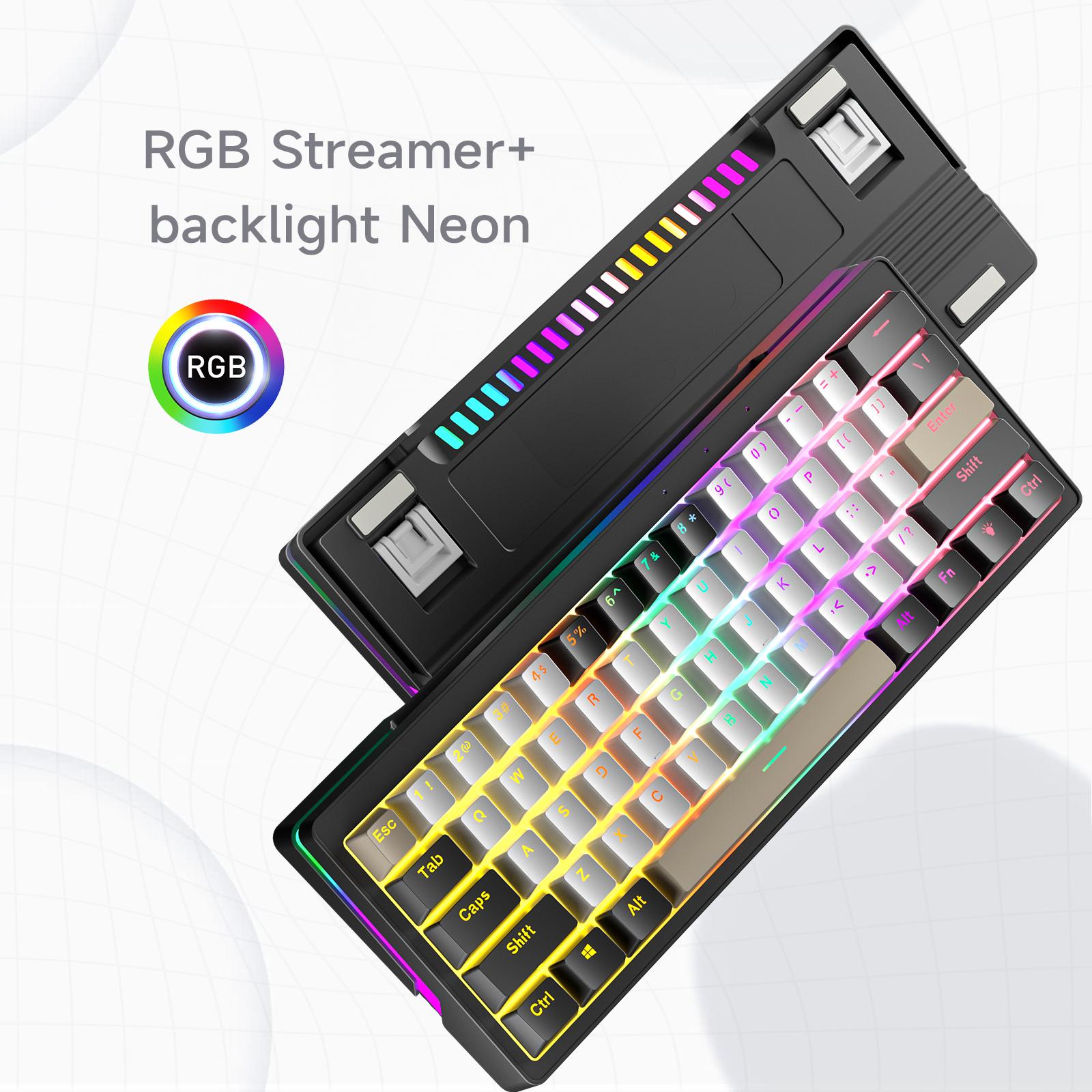 ZIFRIEND AG61 61คีย์ คีย์บอร์ดแบบกล คีย์บอร์ดแบบมีสาย Yellow Switch Wired คีย์บอร์ดเล่นเกม RGB Backl