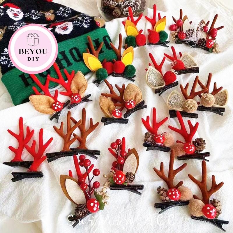Kẹp Tóc Noel Hình Sừng Hươu, Set 2 Kẹp Tóc Giáng Sinh Dễ Thương