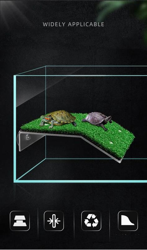 Product Introduction of Turtle Basking Platform Resting Terrace with Fake Turf Tortoise Ramp Fish Tank Aquarium Platform Ladder Lawn Home Decoration 2
