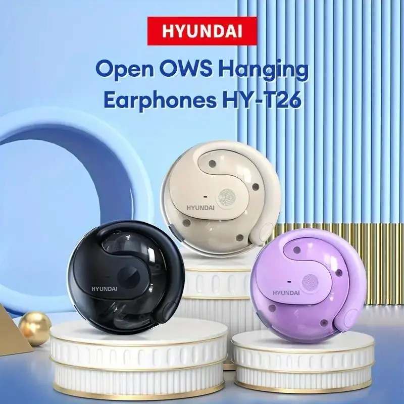 HYUNDAI Clip On Design Wireless Bluetooth-compatible Earphone, Waterproof Long Battery Life Earphones, HIFI Sound Quality Headphones for Sports & Travel 6