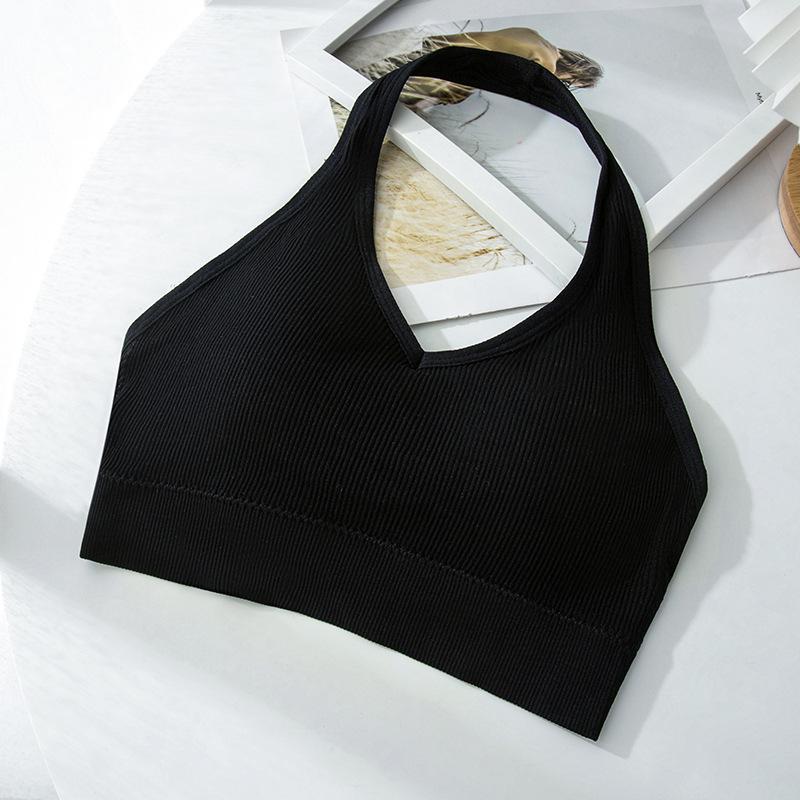 Women's Backless Bra with No Padding, Metal Wire Sports Bra Strap ...