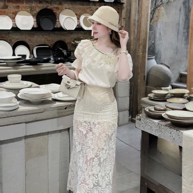 Áo tơ GS viền bèo hoa xinh xắn QCCC