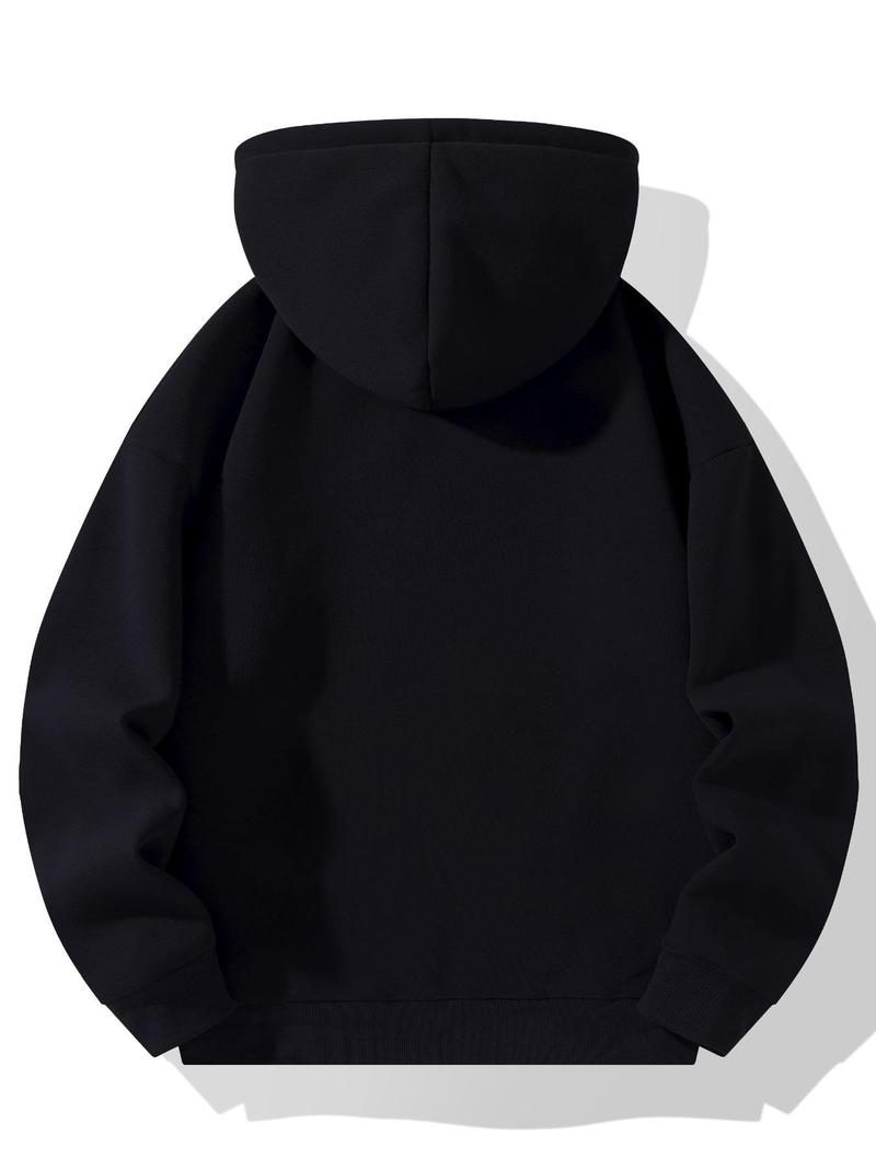 Product Introduction of Two-Piece Set Men's Solid Drop Shoulder Zip Up Hoodie & Drawstring Waist Pocket Sweatpants, Casual Fashion Cozy Breathable Outfits for Daily Outdoor Wear, Men Clothes for All Seasons 13