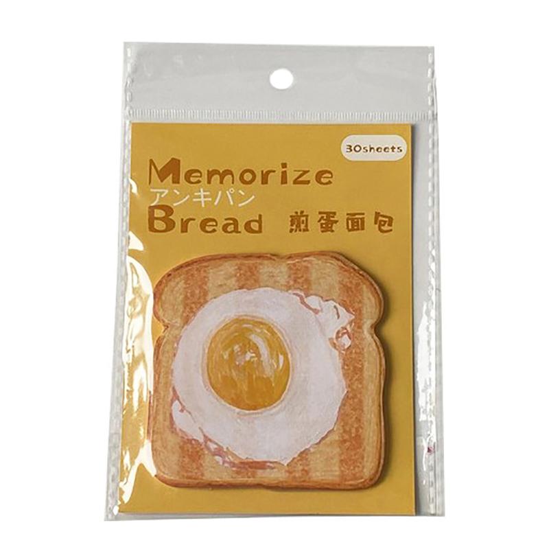 Product Introduction of 30Sheets Creative Fashion Toast Shape Convenience Sticker Message Paper Adhesive Self Sticky Sticky Notepad School Supplies 26